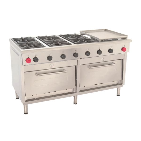 Cocina Industrial 6 Platos 300x300 Con Plancha Churrasquera Grande Gas Licuado Maigas